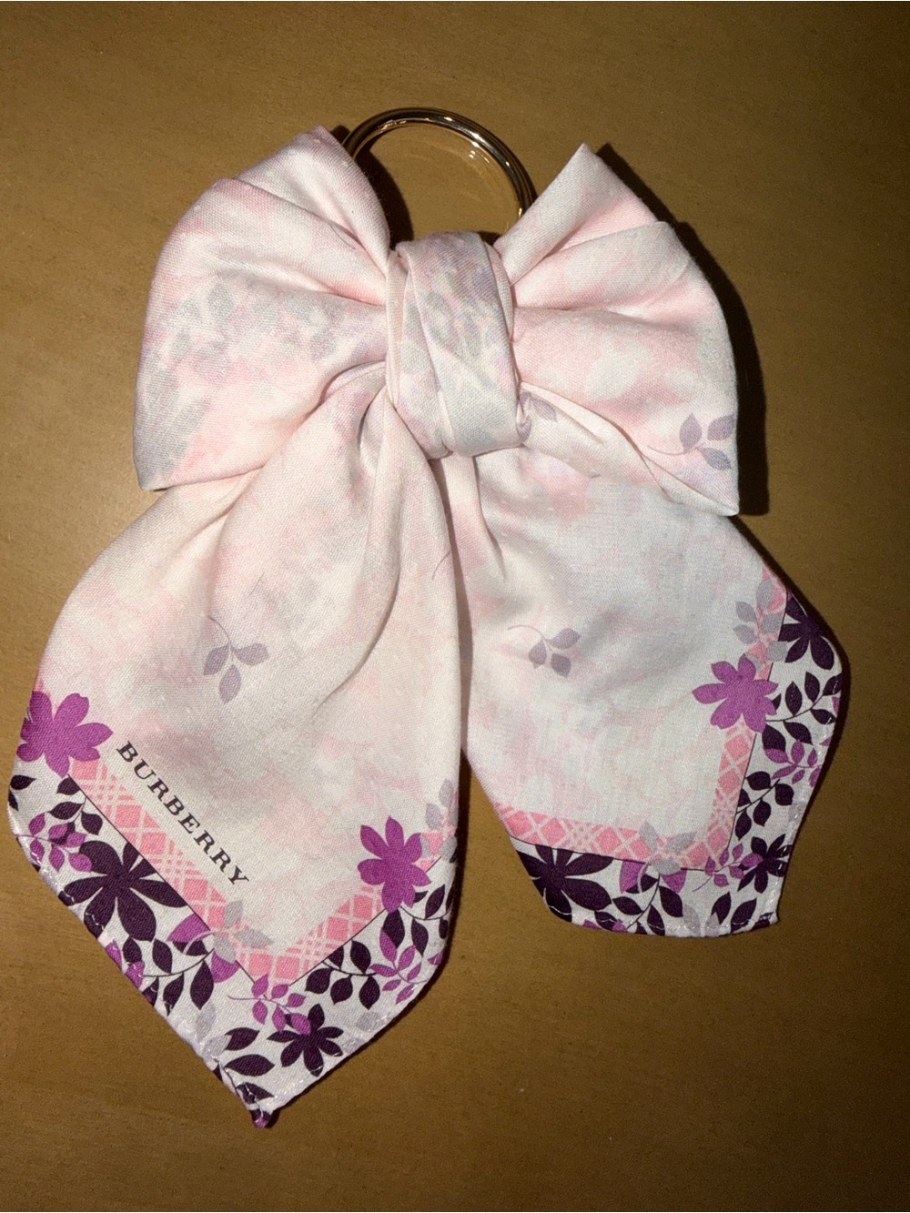 Burberry bow purse charm/ Scarf / hair clip.